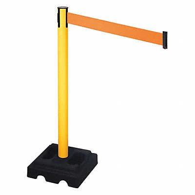 RETRACTA-BELT 332PYWOR Barrier Post Blk Orange Belt 10ft Belt L