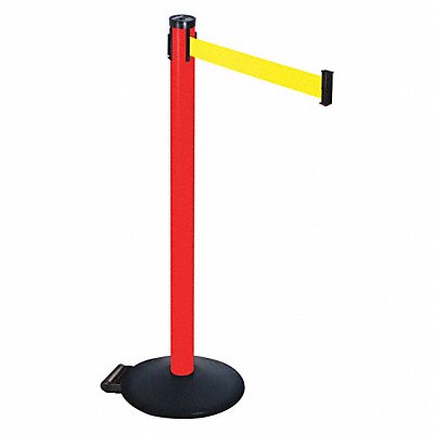 RETRACTA-BELT 305PRDFY Barrier Post 2 in Belt W 14in Base dia.