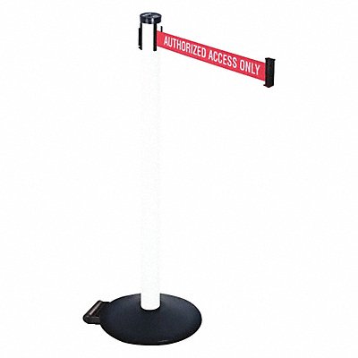 RETRACTA-BELT 305PWHAAO Barrier Post Red/White Belt Text Black