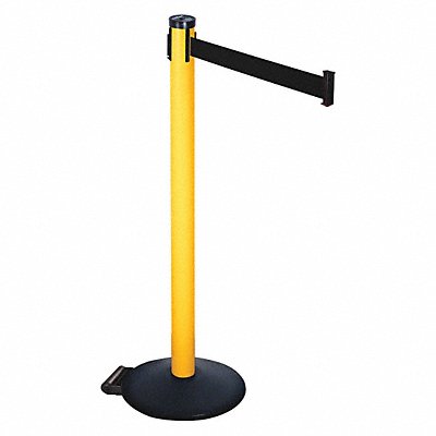 RETRACTA-BELT 305PYWBK Barrier Post Black Belt 2 in Belt W