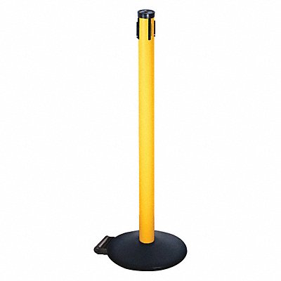 RETRACTA-BELT 305PYWRCV Belt Barrier Rcvr. Post Yellow Cast Iron