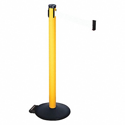 RETRACTA-BELT 305PYWWH Barrier Post PVC Post Black White Belt