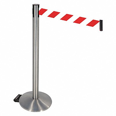 RETRACTA-BELT 334SSRWD Barrier Post Red/White Belt w/Wheels