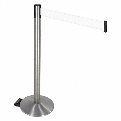 RETRACTA-BELT 334SSWH Barrier Post White Belt w/Wheels