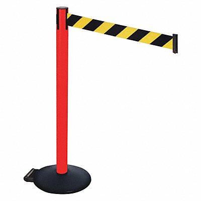 RETRACTA-BELT 335PRDBYD Barrier Post Black/Yellow Belt w/Wheels