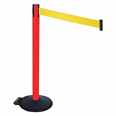 RETRACTA-BELT 335PRDYW Barrier Post PVC Post Yellow Belt w/Wheels