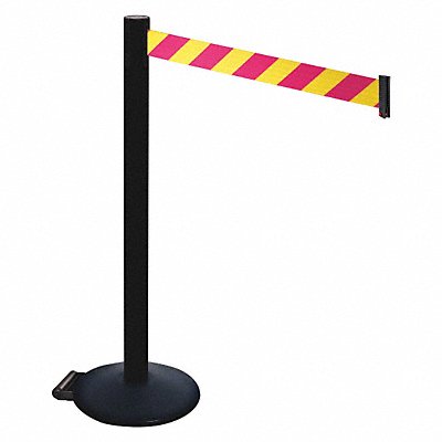 RETRACTA-BELT 335PSBMYD Barrier Post Magenta/Yellow Belt w/Wheels