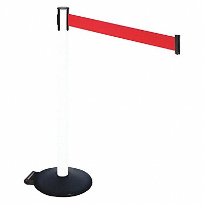 RETRACTA-BELT 335PWHRD Barrier Post PVC Post Red Belt w/Wheels