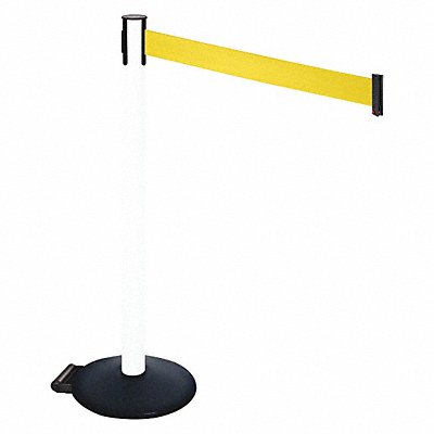 RETRACTA-BELT 335PWHYW Barrier Post PVC Post Yellow Belt w/Wheels