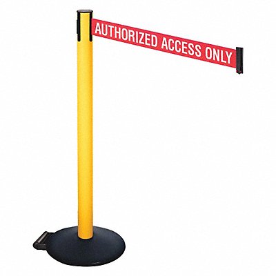RETRACTA-BELT 335PYWAAO Barrier Post PVC Post w/Wheels 40 in H