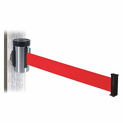 RETRACTA-BELT WH700SSRDMM Belt Barrier Satin SS Red Belt 10 ft L