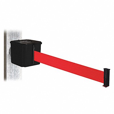 RETRACTA-BELT WH412SB25RDMM Belt Barrier Blk Magnet Red Belt 25ft. L
