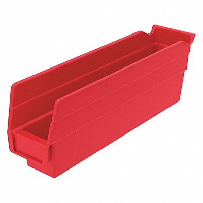 GRAINGER 30110REDBLANK Shelf Bin Red Indstr Grd Poly 4 in