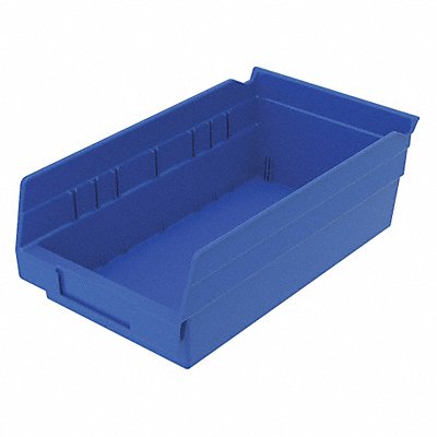 GRAINGER 30130BLUEBLANK Shelf Bin Blue Indstr Grd Poly 4 in