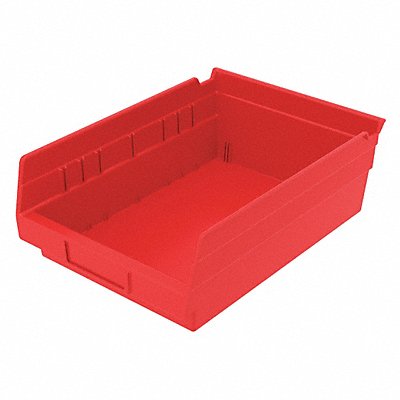 GRAINGER 30150REDBLANK Shelf Bin Red Indstr Grd Poly 4 in