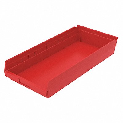 GRAINGER 30174REDBLANK Shelf Bin Red Indstr Grd Poly 4 in
