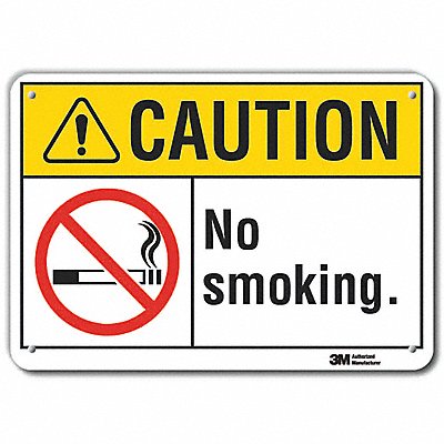 LYLE LCU30074RA10x7 No Smoking Sign 7 in x 10 in Aluminum