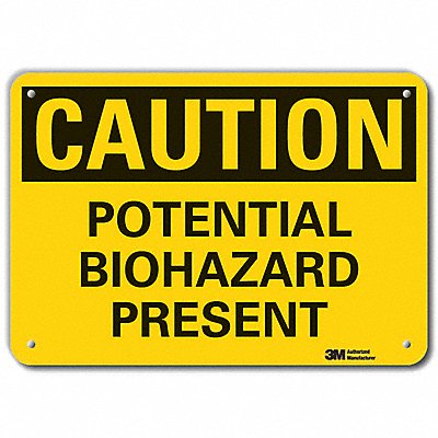 LYLE LCU30311RA10x7 Biohazard Sign 7 in x 10 in Aluminum