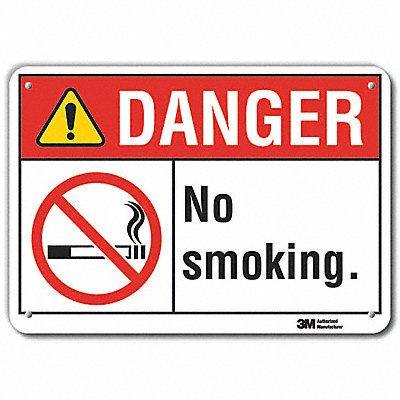 LYLE LCU40130RA14x10 Reflective No Smoking Danger Sign 10x14in Alu