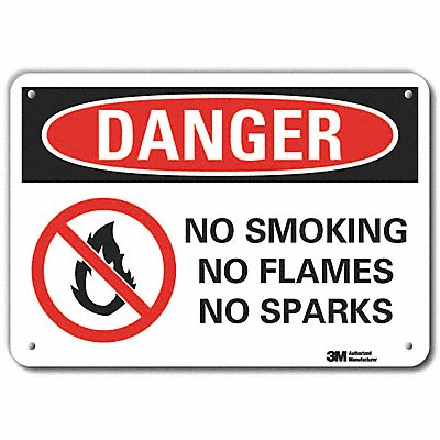 LYLE LCU40205RA10x7 No Smoking Sign 7 in x 10 in Aluminum