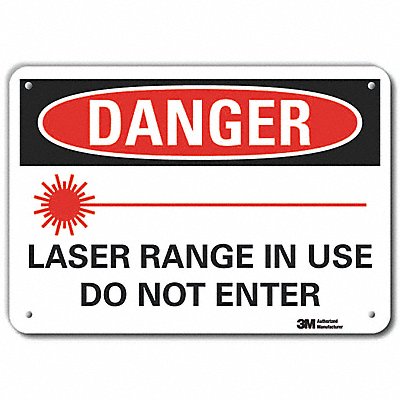 LYLE LCU40251RA14x10 Reflective Laser Area Danger Sign 10x14in