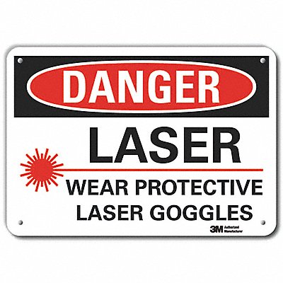 LYLE LCU40252RA10x7 Laser Sign 7 in x 10 in Aluminum