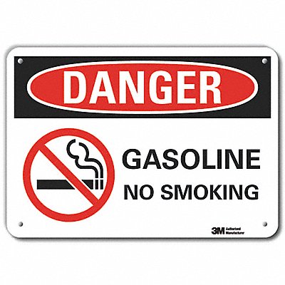 LYLE LCU40271RA10x7 Rflct Gasoline Danger Sign 7x10in Alum