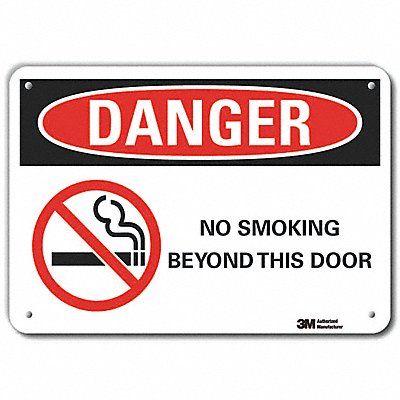 LYLE LCU40273RA14x10 Reflective No Smoking Danger Sign 10x14in Alum