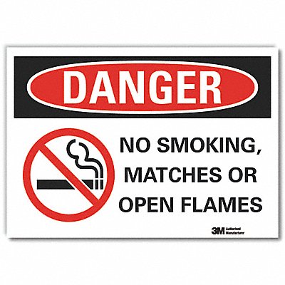 LYLE LCU40275RD7x5 No Smoking Danger Reflective Label 5inx7in