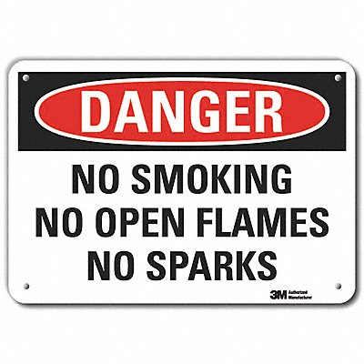 LYLE LCU40541RA14x10 Reflective No Smoking Danger Sign 10x14in Alu