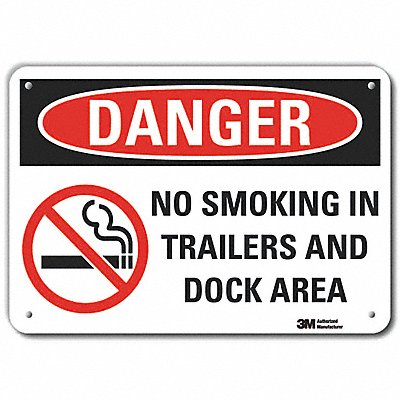 LYLE LCU40551RA14x10 Reflective No Smoking Danger Sign 10x14in Alu