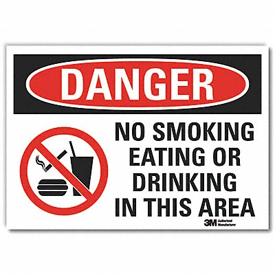 LYLE LCU40578RD14x10 No Smoking Danger Rflct Lbl 10inx14in