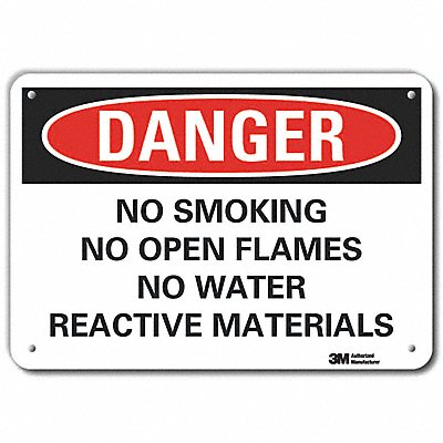 LYLE LCU40657RA10x7 Reflective No Smoking Danger Sign 7x10in Alum