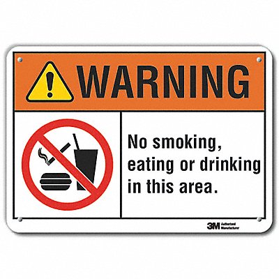 LYLE LCU60027RA14x10 Reflective No Smoking Warning Sign 10x14in Alum