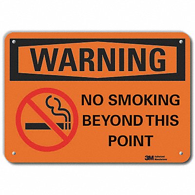 LYLE LCU60057RA14x10 Reflective No Smoking Warning Sign 10x14in Alum