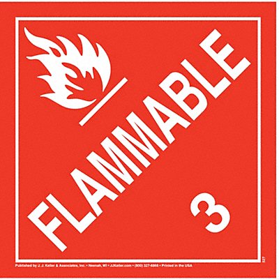 JJ KELLER 527 DOT Container Placard 10-3/4 Label W