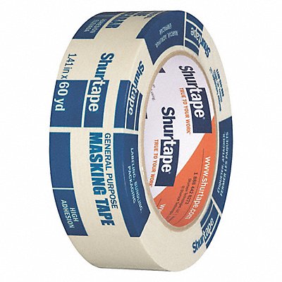 SHURTAPE CP105 Masking Tape 1 7/16 W 60 yd L Tan