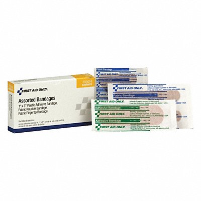FIRST AID ONLY 750014 Bandage Assortment 3 x1 Fabric PK6