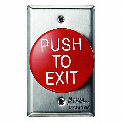 ALARM CONTROLS TS60 Push Button 2-1/4 in D w/Face Plate
