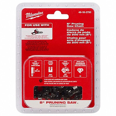 MILWAUKEE 49162750 Saw Chain 8 Bar L 33 Links Gauge 0.043