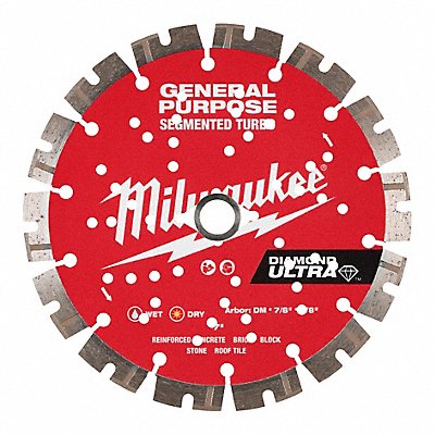 MILWAUKEE 49937529 Diamond Saw Blade Diam 7 Arbor 5/8 7/8
