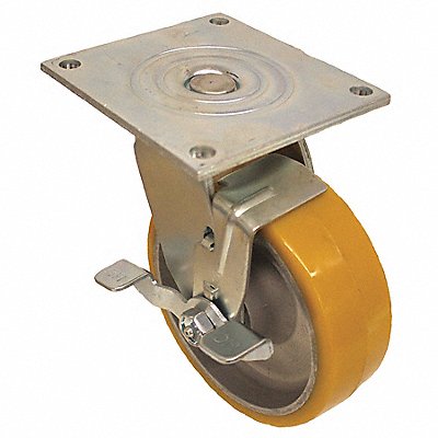 GRAINGER P21SUA080R15WB Standard Plate Castor Swivel 1250 lb.