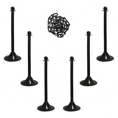 GRAINGER 710036 Barrier Post Kit 41 H Plastic Post PK6