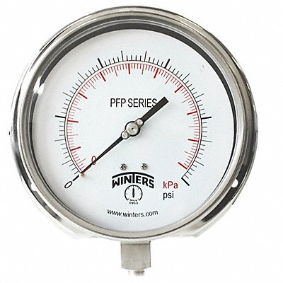 WINTERS PFP1061DRY6BF K4538 Pressure Gauge 6 Dial Size Silver