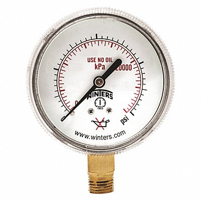 WINTERS PWL2721 K4562 Pressure Gauge 2 Dial Size Brass