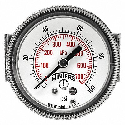 WINTERS P9U901407UC K4522 Pressure Gauge 2 Dial Size Black