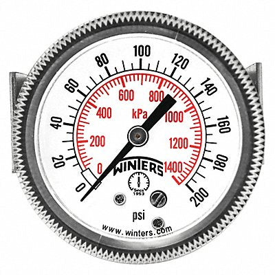 WINTERS P9U901410UC K4522 Pressure Gauge 2 Dial Size Black