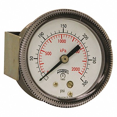 WINTERS P9U901411UC K4522 Pressure Gauge 2 Dial Size Black