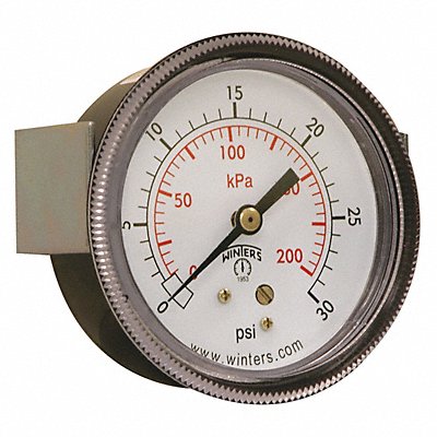 WINTERS P9U901437UC K4520 Pressure Gauge 2-1/2 Dial Size Black