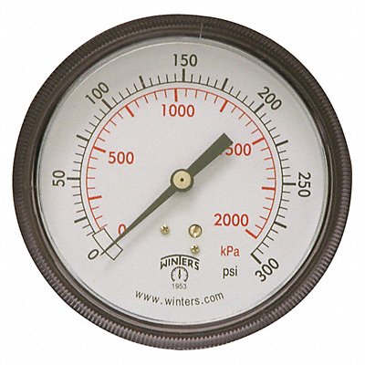 WINTERS P9U901461UC K4521 Pressure Gauge 3-1/2 Dial Size Black